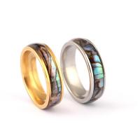 Палец кольцо из нержавеющей стали, Нержавеющая сталь 304, с Ракушка, ювелирные изделия моды & Мужская & разный размер для выбора, Много цветов для выбора, 6mm,8mm, продается PC