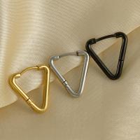 Titanium stål øreringe, Triangle, forgyldt, mode smykker & Unisex, flere farver til valg, 16mm, Solgt af PC