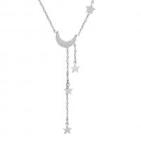 Titanstahl Halskette, mit Verlängerungskettchen von 1.97inch, Mond und Sterne, Modeschmuck & für Frau, originale Farbe, verkauft per ca. 14.57 ZollInch Strang