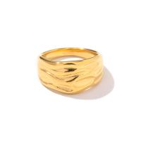 Stainless Steel Finger Ring, 314 Stainless Steel, Vacuum Ion Plating, fashion jewelry & different size for choice & for woman, golden, 11mm, US Ring Size:6-8, Sold By PC