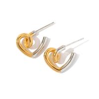 Stainless Steel Stud Earrings 314 Stainless Steel Heart Vacuum Ion Plating fashion jewelry & for woman 14.20mm Sold By Pair