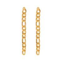 Boucle d'oreille goutte inox, bijoux de mode & pour femme, doré, 6.70x75mm, Vendu par paire