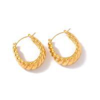 Acier inoxydable Levier Retour Earring, bijoux de mode & pour femme, doré, 22.80x27.50mm, Vendu par paire