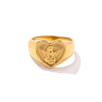Anillo de dedo de acero inoxidable, Corazón, Joyería & diverso tamaño para la opción & para mujer, dorado, 13.10mm, tamaño:6-8, Vendido por UD