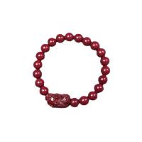 Fashion Bracelet Cinnabar, cinabre, unisexe, rouge vermeil, 8mm, Longueur:Environ 7.87 pouce, Vendu par PC