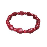 Fashion Bracelet Cinnabar, cinabre, unisexe, rouge vermeil, 12.80x10.30x7.50mm, Longueur Environ 7.87 pouce, Vendu par PC