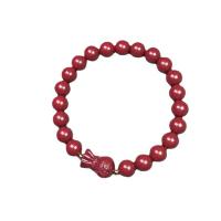 Fashion Bracelet Cinnabar, cinabre, unisexe, rouge vermeil, 8mm, Longueur:Environ 7.48 pouce, Vendu par PC