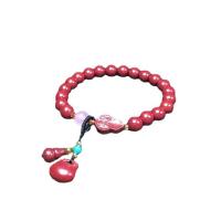 Fashion Cinnabar Bracelet, Unisex, vermeil, 8mm, Length:Approx 7.48 Inch, Sold By PC