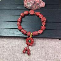 Fashion Bracelet Cinnabar, cinabre, unisexe, rouge vermeil, Longueur Environ 7.48 pouce, Vendu par PC