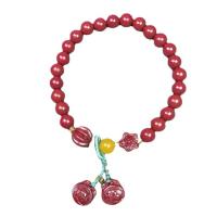 Fashion Bracelet Cinnabar, cinabre, unisexe, rouge vermeil, 6mm, Longueur:Environ 7.48 pouce, Vendu par PC