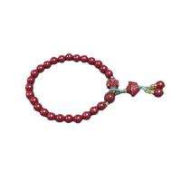 Fashion Bracelet Cinnabar, cinabre, pour femme, rouge vermeil, 6mm, Longueur:Environ 7 pouce, Vendu par PC