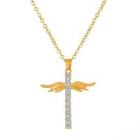 Luminated Necklace Zinc Alloy with 1.96 inch extender chain Cross plated for woman Length Approx 18.89 Inch Sold By PC