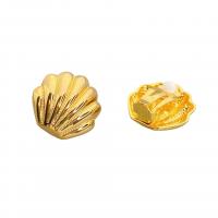 Brass Stud Earring, Shell, plated, for woman, more colors for choice, 21x21.50mm, Sold By Pair