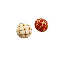 Brass Stud Earring, Round, 18K gold plated, different styles for choice & for woman & enamel, more colors for choice, 16mm, Sold By Pair
