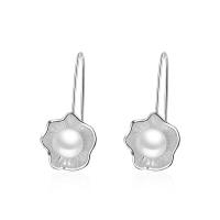 Brass Drop Earring, with ABS Plastic Pearl, fashion jewelry & for woman, nickel, lead & cadmium free, 35x15mm, Sold By Pair