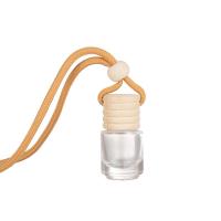 Glass Perfume Hanging Decoration, with wood cap, different styles for choice, 54x37mm, Sold By PC