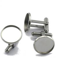 Cufflinks Findings, 304 Stainless Steel, polished, DIY & different size for choice, original color, Sold By PC