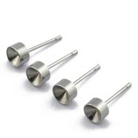 Stainless Steel Earring Stud Component 304 Stainless Steel polished DIY original color Sold By PC