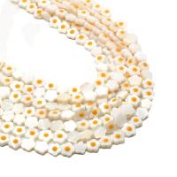 Natural Freshwater Shell Beads Flower DIY & enamel white Sold By Strand