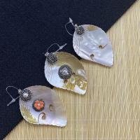 Shell Pendants with Rhinestone Clay Pave & Resin & Plastic Pearl Leaf DIY Sold By PC