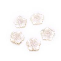 Grânulos de casca de lábio branco, White Lip Shell, Flor, esculpidas, DIY, branco, 25mm, vendido por PC