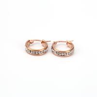 Stainless Steel Lever Back Earring 304 Stainless Steel fashion jewelry & micro pave cubic zirconia & for woman rose gold color Sold By Pair