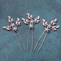 Tibetan Style Hair Stick, with Plastic Pearl, three pieces & for woman & with rhinestone, more colors for choice, nickel, lead & cadmium free, 95x115mm, Sold By Bag