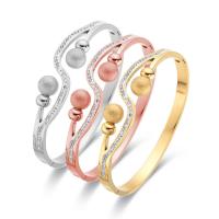 Acier titane bracelet ordinaire, bijoux de mode & pour femme & avec strass, plus de couleurs à choisir, Diamètre intérieur:Environ 46x50mm, Vendu par PC
