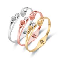 Partículas de aço pulseira comum, joias de moda & para mulher & com strass, Mais cores pare escolha, Diametro interno:Aprox 56x60mm, vendido por PC