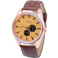 Men Wrist Watch PU Leather with Glass & 304 Stainless Steel & Zinc Alloy Chinese watch movement waterproofless & for man rose gold color plated Sold By PC
