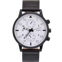 Men Wrist Watch, PU Leather, with Glass & 304 Stainless Steel & Tibetan Style, gun black plated, waterproofless & for man, more colors for choice, 260x42x11mm, Sold By PC