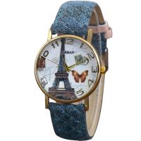 Women Wrist Watch, PU Leather, with Glass & 304 Stainless Steel & Tibetan Style, gold color plated, waterproofless & for woman, Random Color, 300x38x9mm, Sold By PC