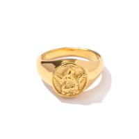 Rustfrit stål fingre Ringe, Angel, mode smykker & forskellig størrelse for valg & for kvinde, gylden, 11.80mm, Størrelse:6-8, Solgt af PC