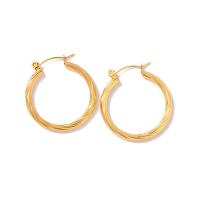 Stainless Steel Lever Terug Earring, mode sieraden & voor vrouw, gouden, 30.10x31.40mm, Verkocht door pair