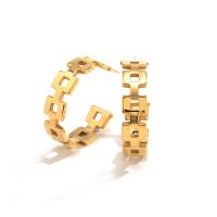 Roestvrij staal Stud Earrings, Letter C, mode sieraden & voor vrouw, gouden, 28.90x8.30mm, Verkocht door pair