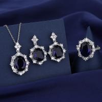 Conjuntos de jóias de strass, cobre, Padrão Geométrico, platinado, para mulher & com strass, Mais cores pare escolha, vendido por PC