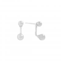 925 Sterling Silver Stud Earrings with Plastic Pearl plated Korean style & for woman Sold By Pair