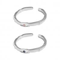 Solidny srebrny pierścień, Srebro 925, Powlekane, Koreański styl & regulowany & mikro utorować cyrkonia & dla kobiety, 2.89mm, rozmiar:6, sprzedane przez PC