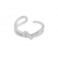 925 Sterling Silver Finger Rings plated Korean style & adjustable & for woman 6.32mm US Ring Sold By PC