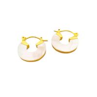 Shell Earrings, Brass, with Shell, plated, for woman, more colors for choice, 18.50x20mm, Sold By Pair