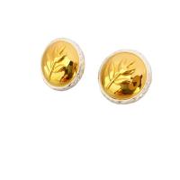 Brass Stud Earring, Round, plated, for woman, two different colored, 18mm, Sold By Pair