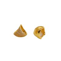 Boucles d'oreilles pendantes en laiton, Placage, pour femme & avec strass, plus de couleurs à choisir, 12.50x10.50mm, Vendu par paire