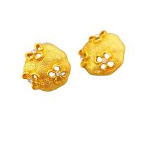 النحاس القرط مربط, 18K مطلية بالذهب, أنماط مختلفة للاختيار & للمرأة & مع حجر الراين & أجوف, 24.70x24.30mm, تباع بواسطة زوج