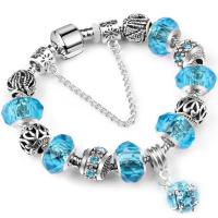 European Bracelet, Tibetan Style, with Crystal, plated, different length for choice & for woman & with rhinestone, more colors for choice, Sold By PC