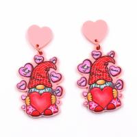 Acrylic Jewelry Earring, fashion jewelry & for woman, pink, 37.50x26mm, Sold By Pair