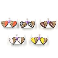 Acrylic Jewelry Earring, Heart, fashion jewelry & different designs for choice & for woman, more colors for choice, 20x20mm, Sold By Pair