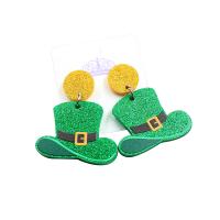 Acrylic Jewelry Earring Hat fashion jewelry & for woman green Sold By Pair