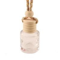Glas Parfum opknoping decoratie, met hout cap, 28x28x49mm, Lengte Ca 20 cm, Verkocht door PC