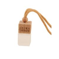 Glass Perfume Hanging Decoration, with wood cap, different styles for choice, 47x27mm, Sold By PC