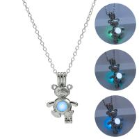 Luminated Necklace Zinc Alloy Bear platinum color plated fashion jewelry & for woman nickel lead & cadmium free Length Approx 17.72 Inch Sold By PC